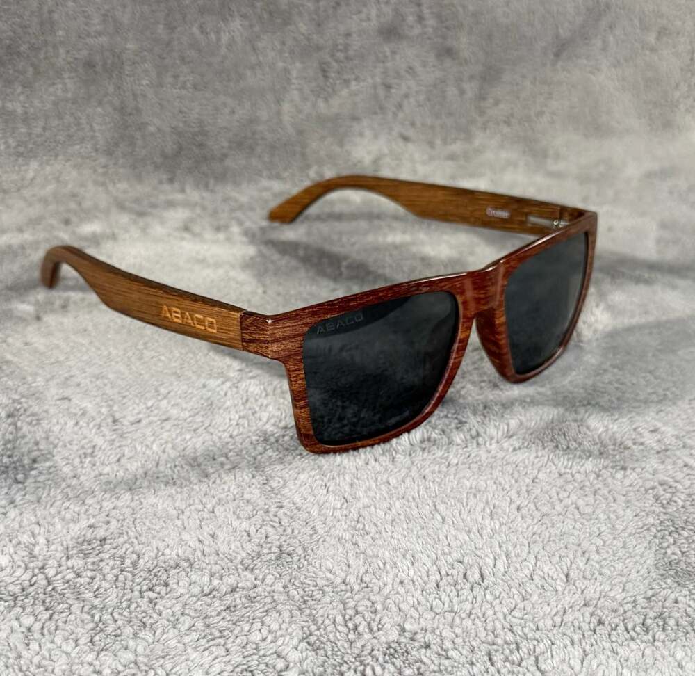 Abaco Cruiser Polarized Sunglasses Teak Wood Grain Flex Frame